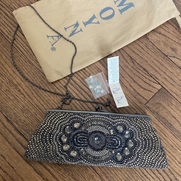 Moyna Couture Beaded Evening Bag / Clutch with Strap - Style PE2711 - NWT - Picture 5 of 10